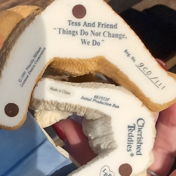 Cherished Teddies Limited Edition 2000 Brown and Cream Figurines - Picture 3 of 7